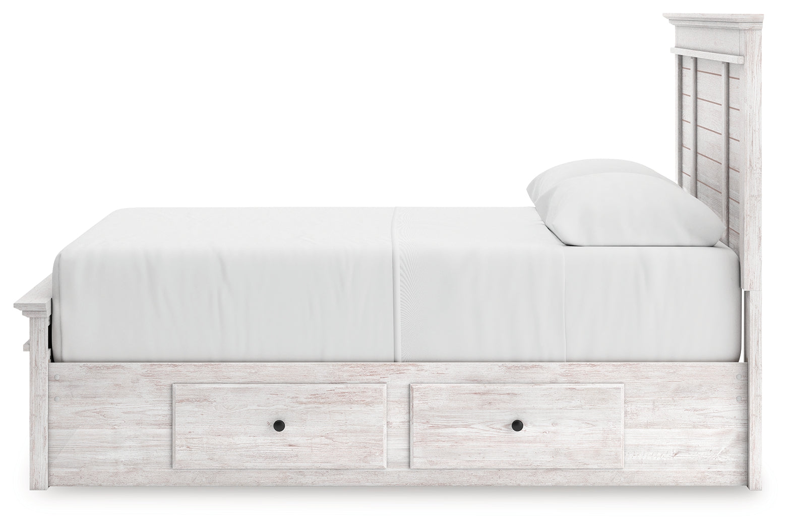 Makidern Whitewash Queen Panel 6 Storage Bed