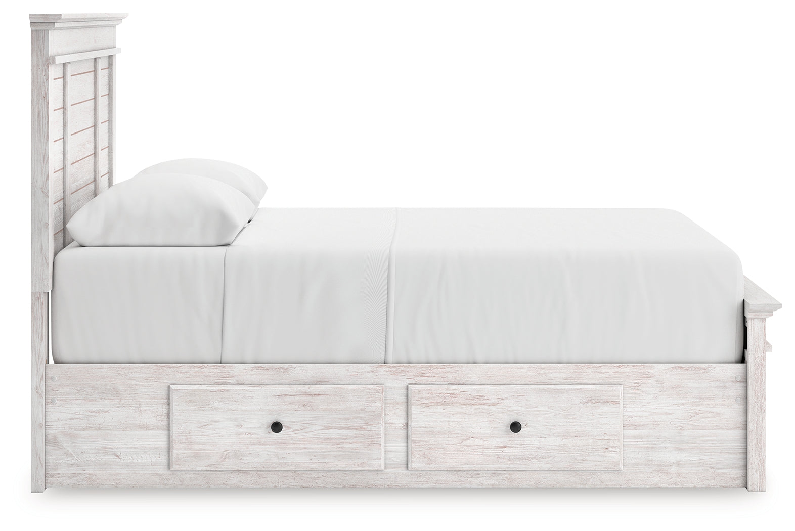 Makidern Whitewash Queen Panel 6 Storage Bed