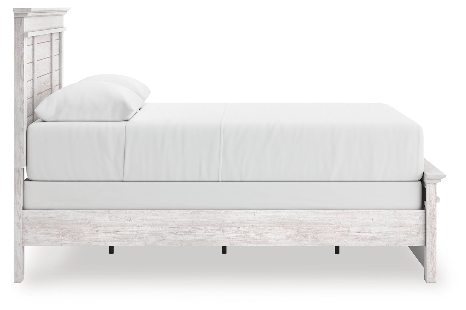 Makidern Whitewash Queen Panel Bed, Dresser and Mirror