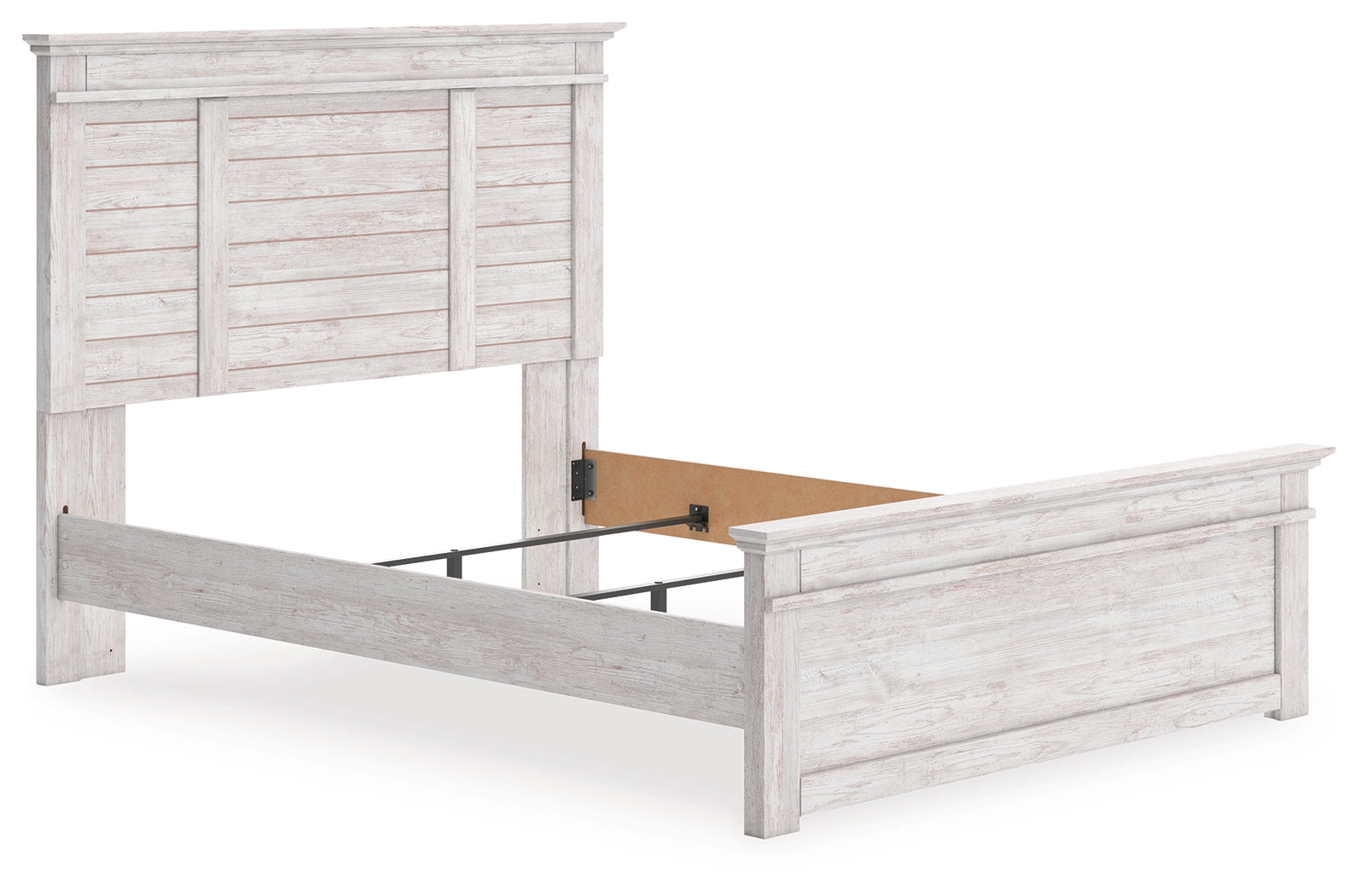 Makidern Whitewash Queen Panel Bed