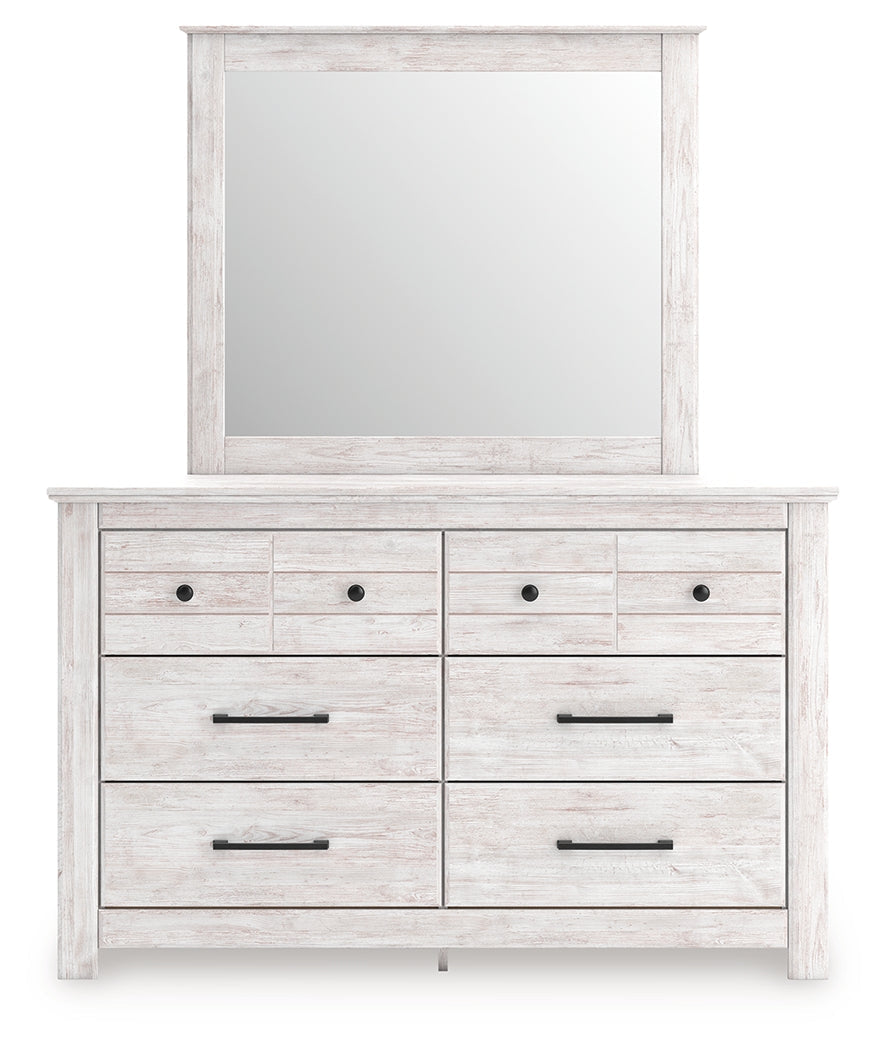 Makidern Whitewash Queen Panel Bed