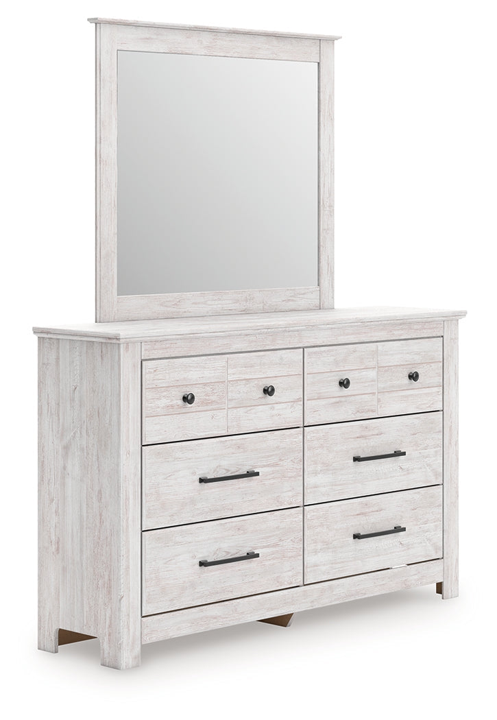 Makidern Whitewash Queen Panel Bed