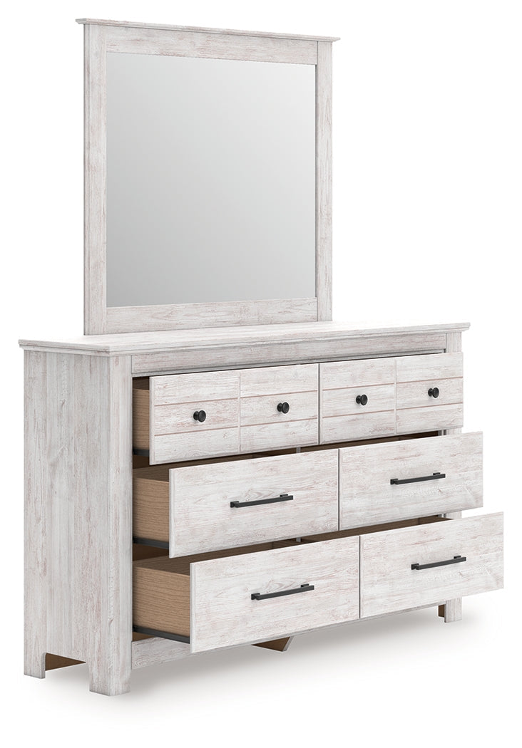Makidern Whitewash Queen Panel Bed