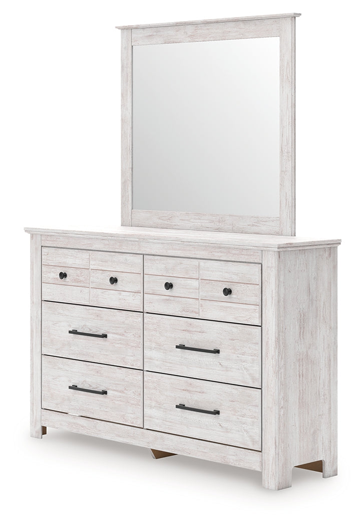 Makidern Whitewash Queen Panel Bed