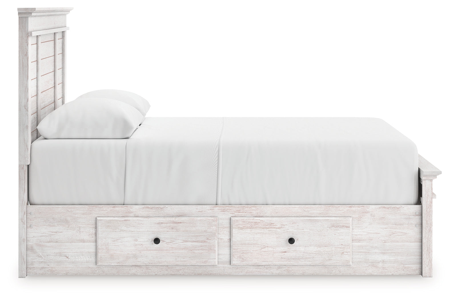 Makidern Whitewash Queen Panel Bed
