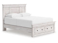 Makidern Whitewash Queen Panel Footboard Storage Bed