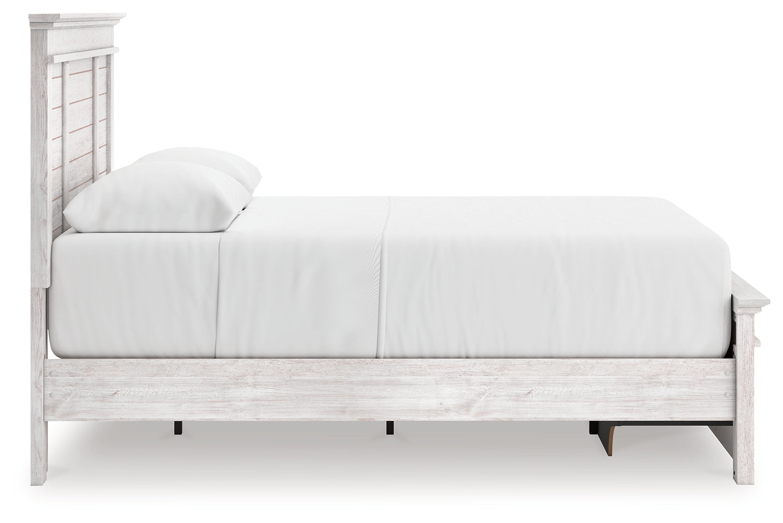 Makidern Whitewash Queen Panel Footboard Storage Bed