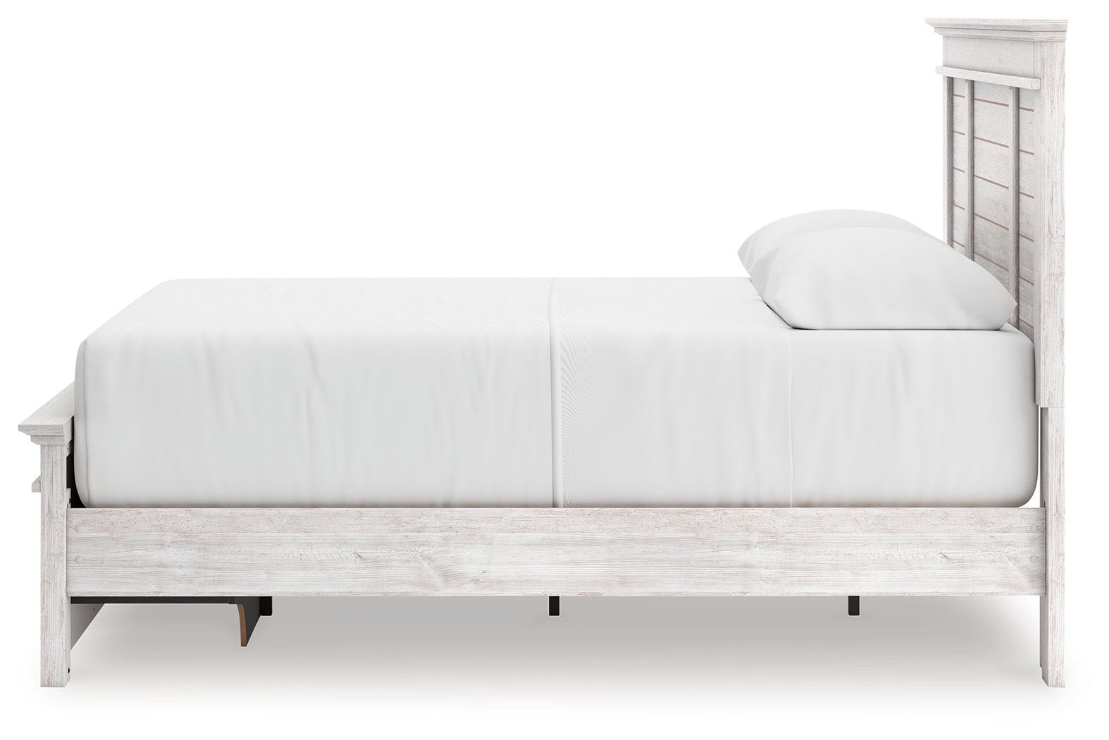 Makidern Whitewash Queen Panel Storage Bed, Dresser and Mirror