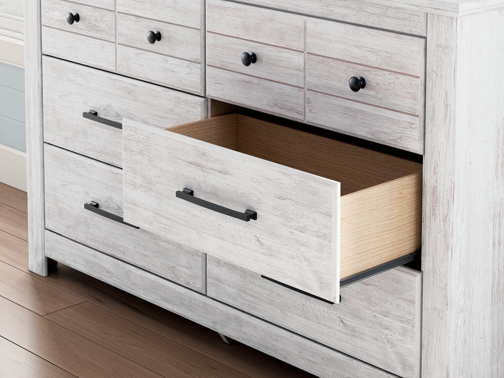 Makidern Whitewash Six Drawer Dresser