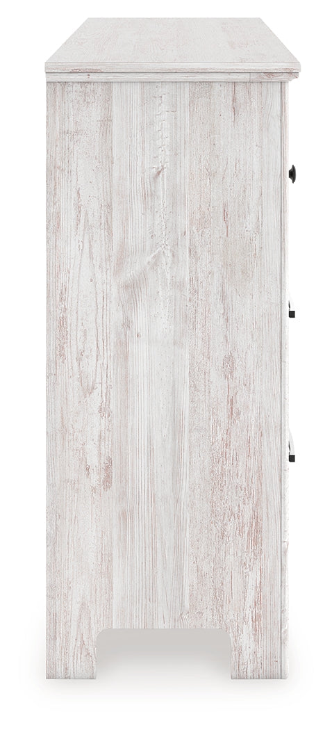 Makidern Whitewash Six Drawer Dresser