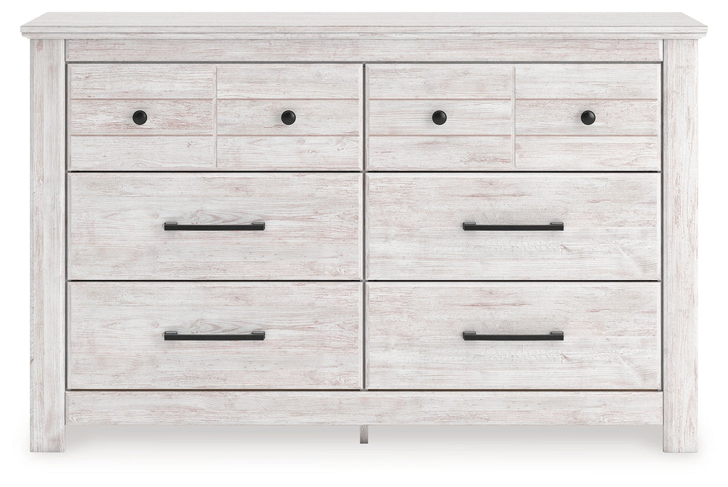 Makidern Whitewash Six Drawer Dresser