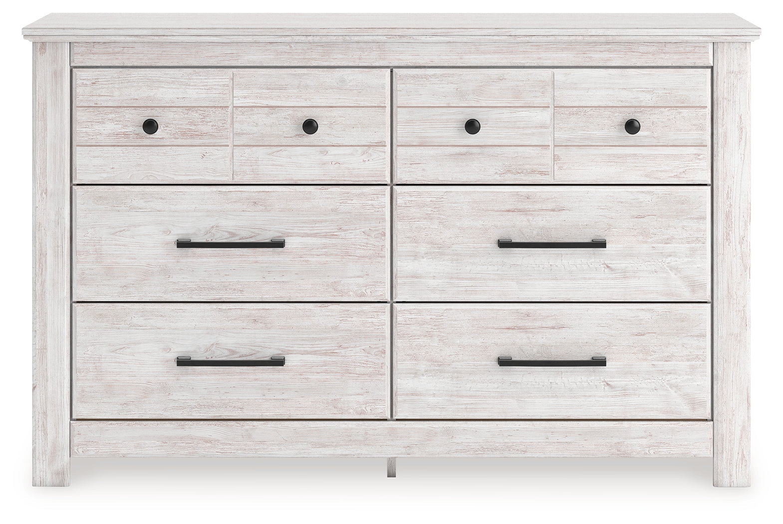 Makidern Whitewash Six Drawer Dresser