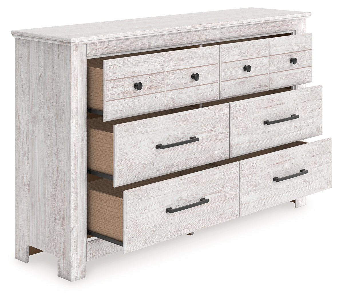 Makidern Whitewash Six Drawer Dresser