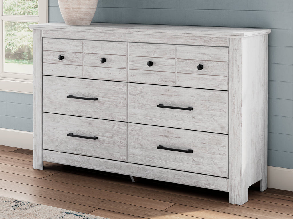 Makidern Whitewash Six Drawer Dresser