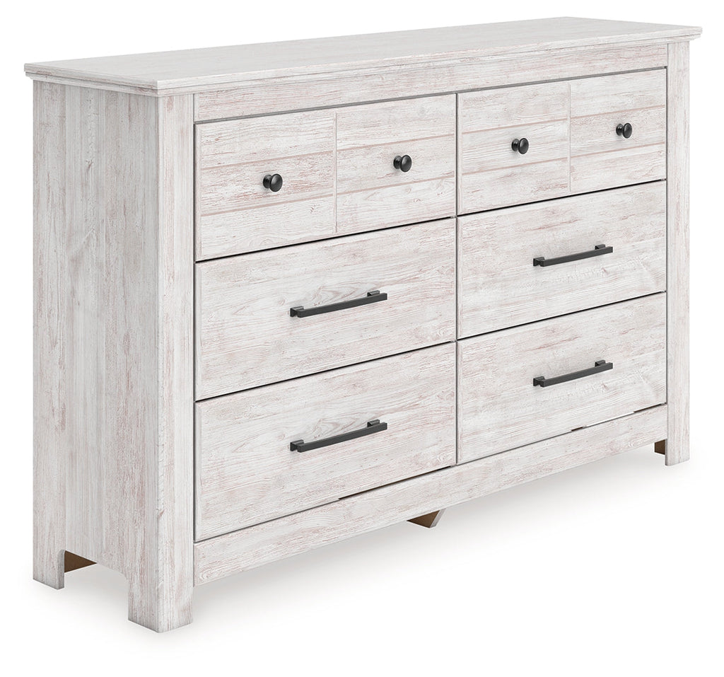 Makidern Whitewash Six Drawer Dresser