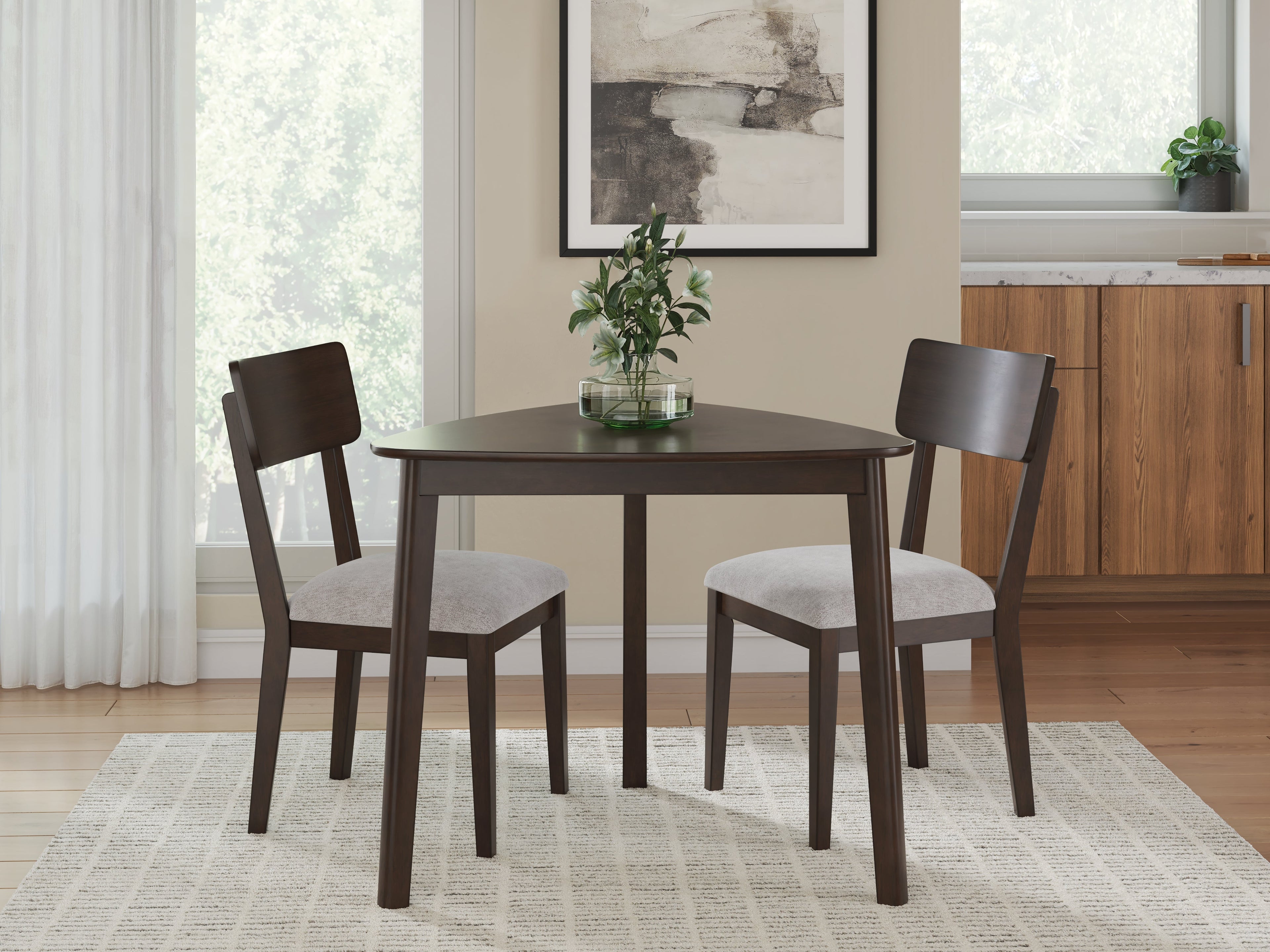 Mallenette Merlot Dining Table and 2 Chairs