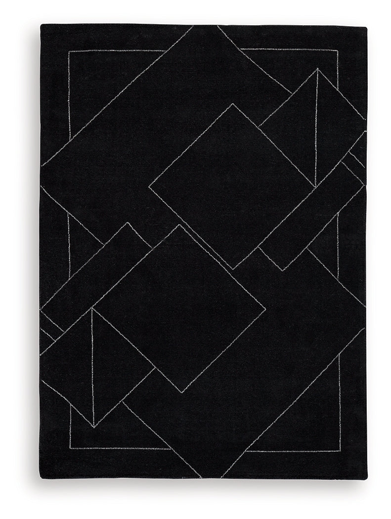 Marav Black/White Medium Rug