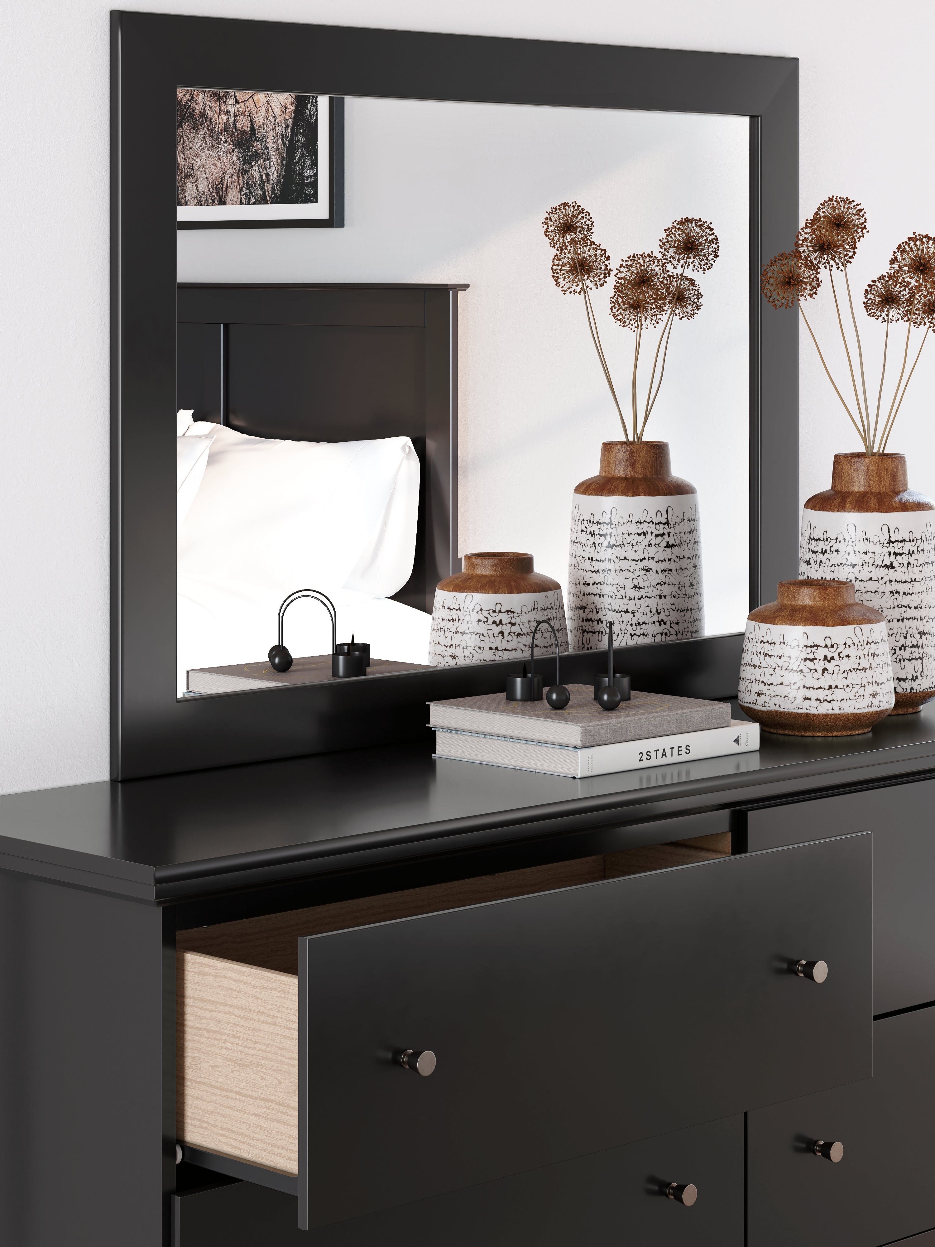 Maribel Black Dresser & Mirror