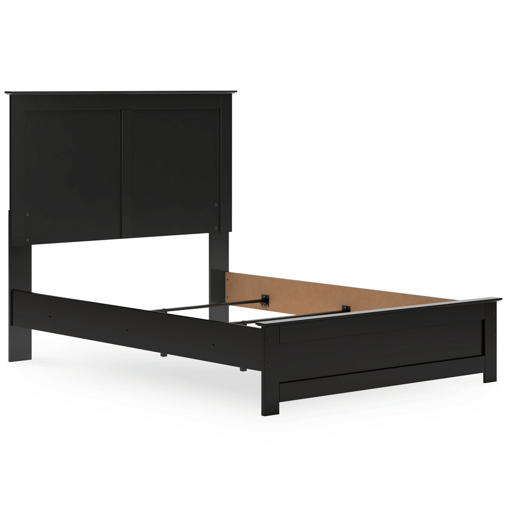 Maribel Full Panel Bed, Dresser, Mirror, Chest and Nightstand, Black