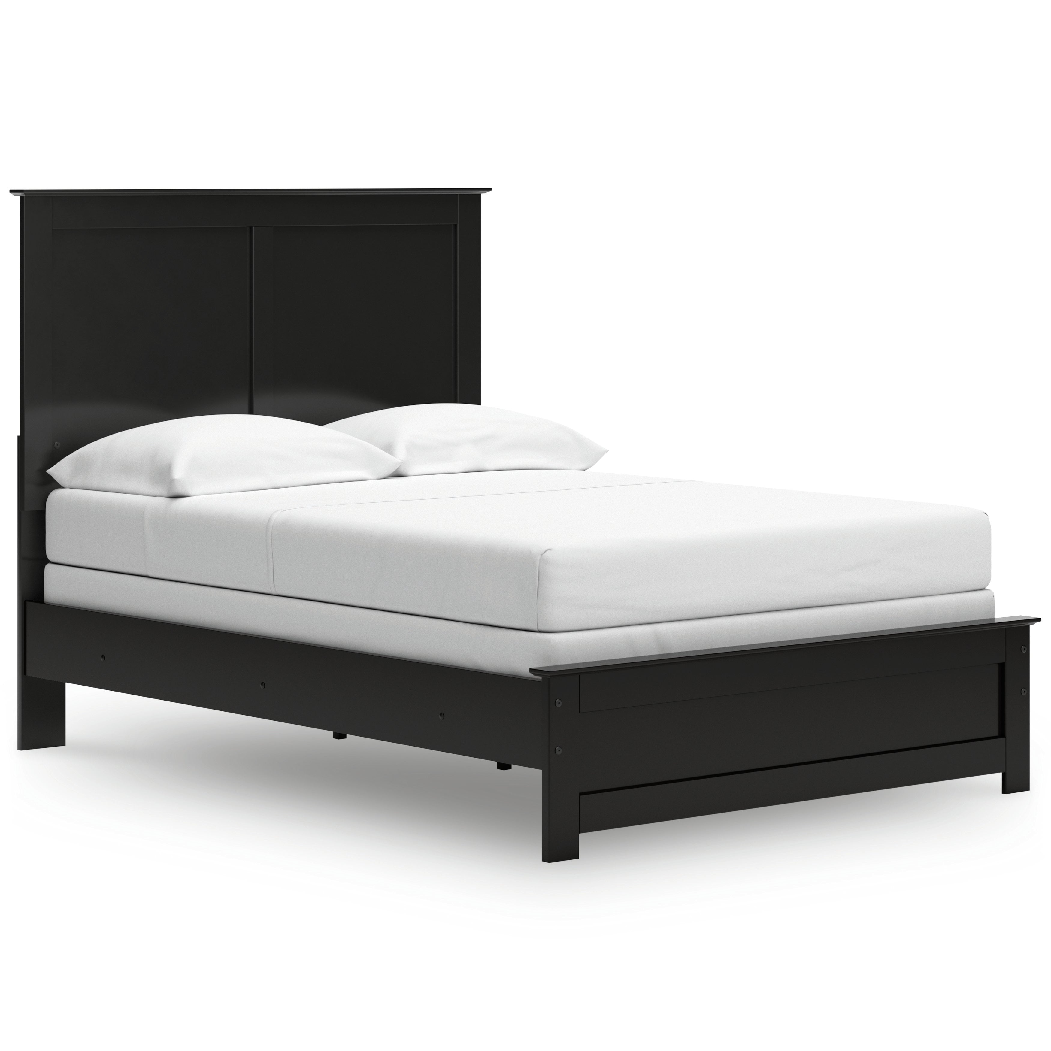 Maribel Full Panel Bed, Dresser, Mirror, Chest and Nightstand, Black
