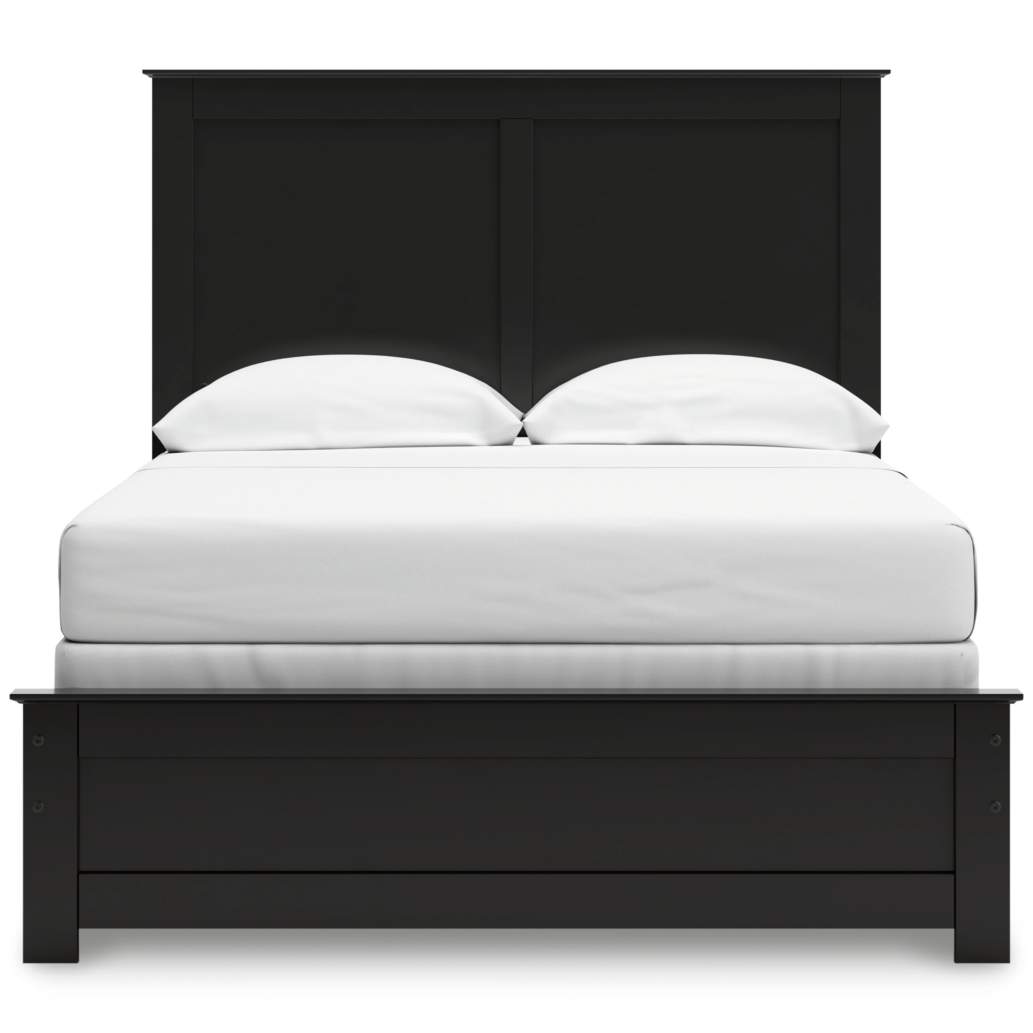 Maribel Full Panel Bed, Dresser, Mirror, Chest and Nightstand, Black