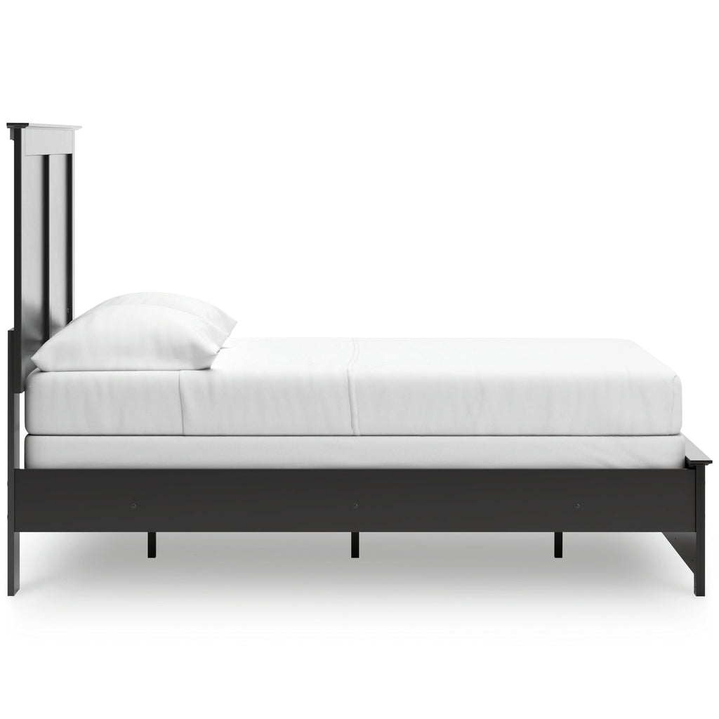 Maribel Black Full Panel Bed, Chest and Nightstand