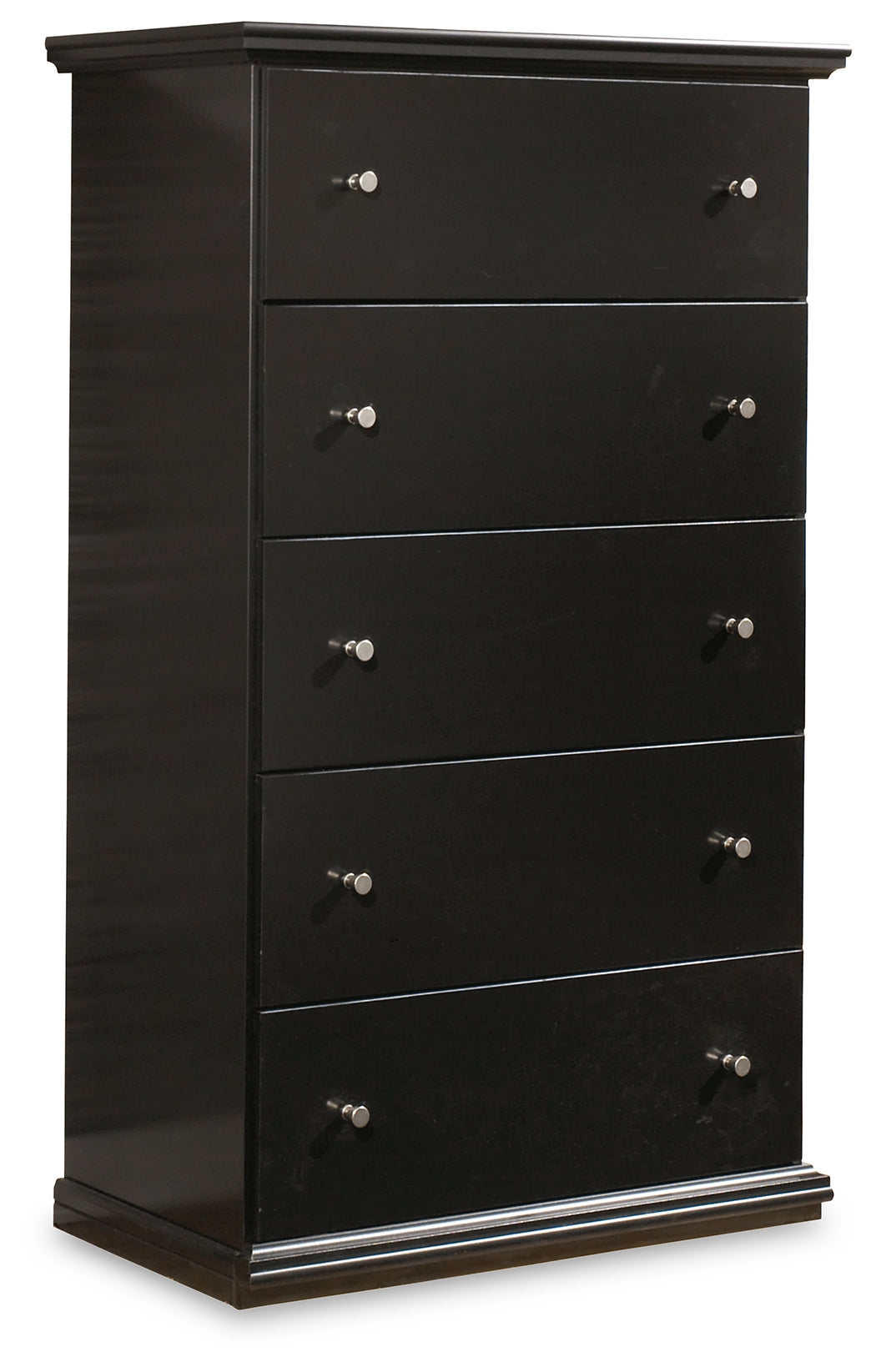 Maribel Full Panel Bed, Dresser, Mirror and Chest, Black