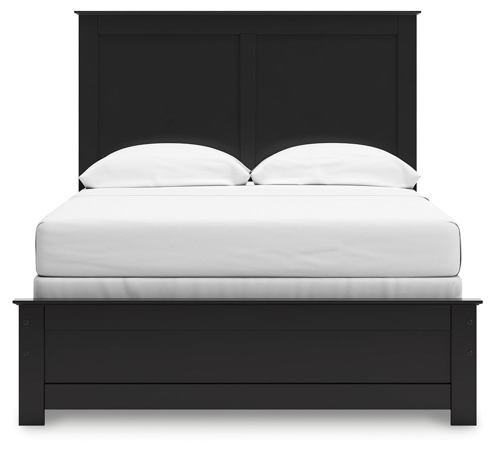 Maribel Full Panel Bed, Dresser, Mirror and Chest, Black
