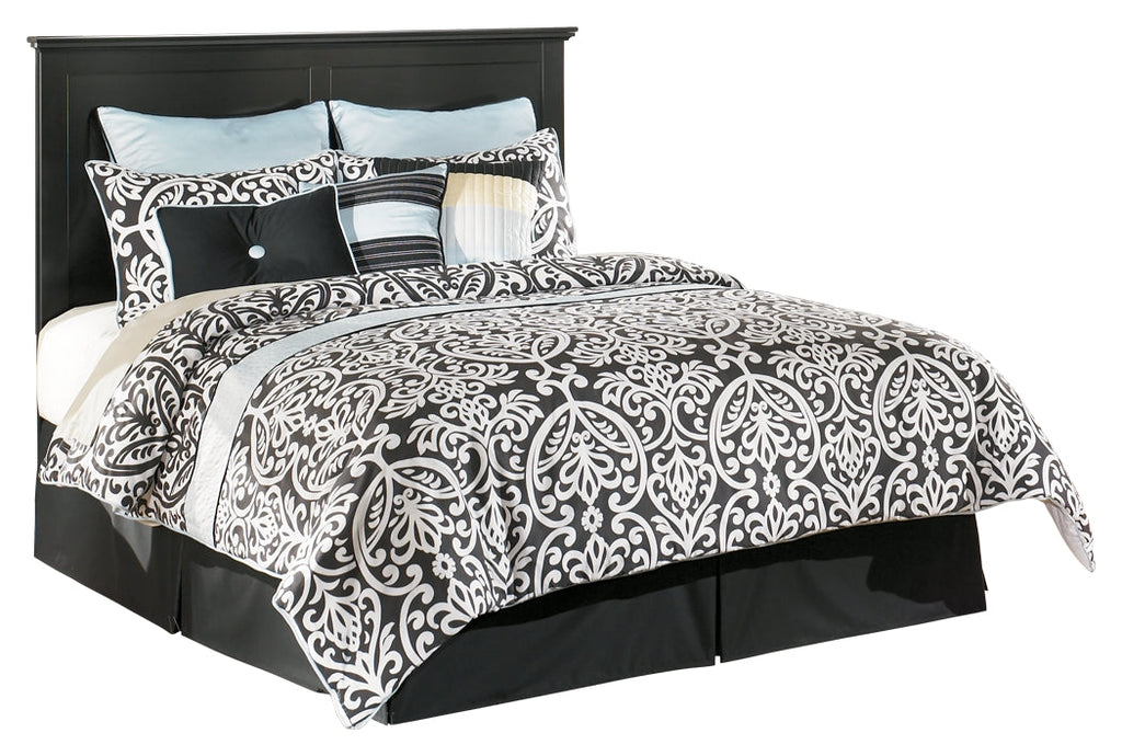 Maribel King/Cal King Panel Headboard, Dresser, Mirror and 2 Nightstands, Black
