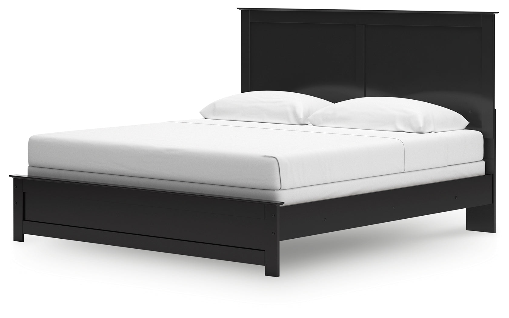 Maribel King Panel Bed, Dresser, Mirror and 2 Nightstands, Black