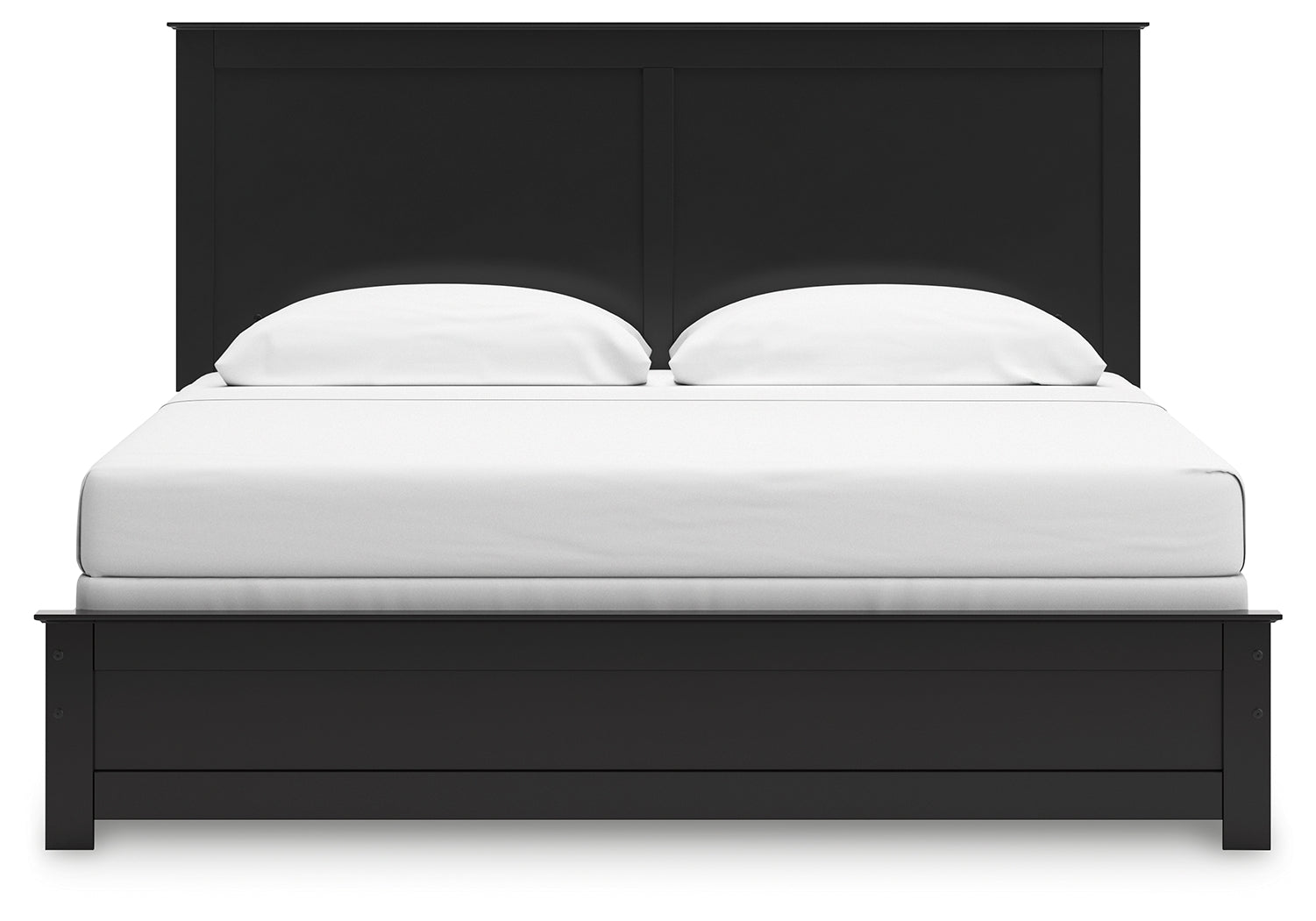 Maribel King Panel Bed, Dresser, Mirror, Chest and Nightstand, Black