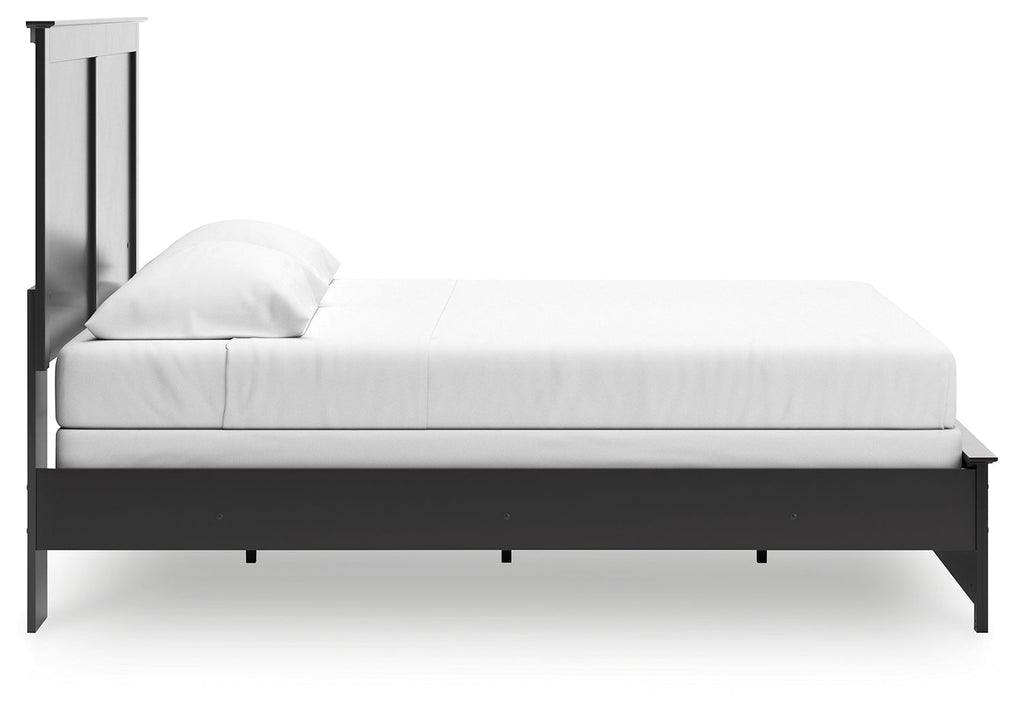 Maribel Black King Panel Bed, Chest and 2 Nightstands