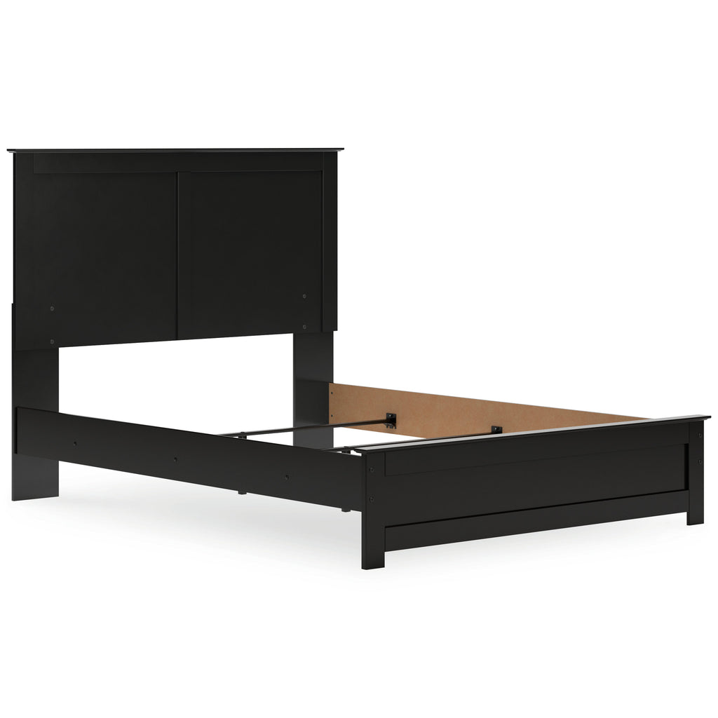 Maribel Black Queen Panel Bed, Chest and 2 Nightstands