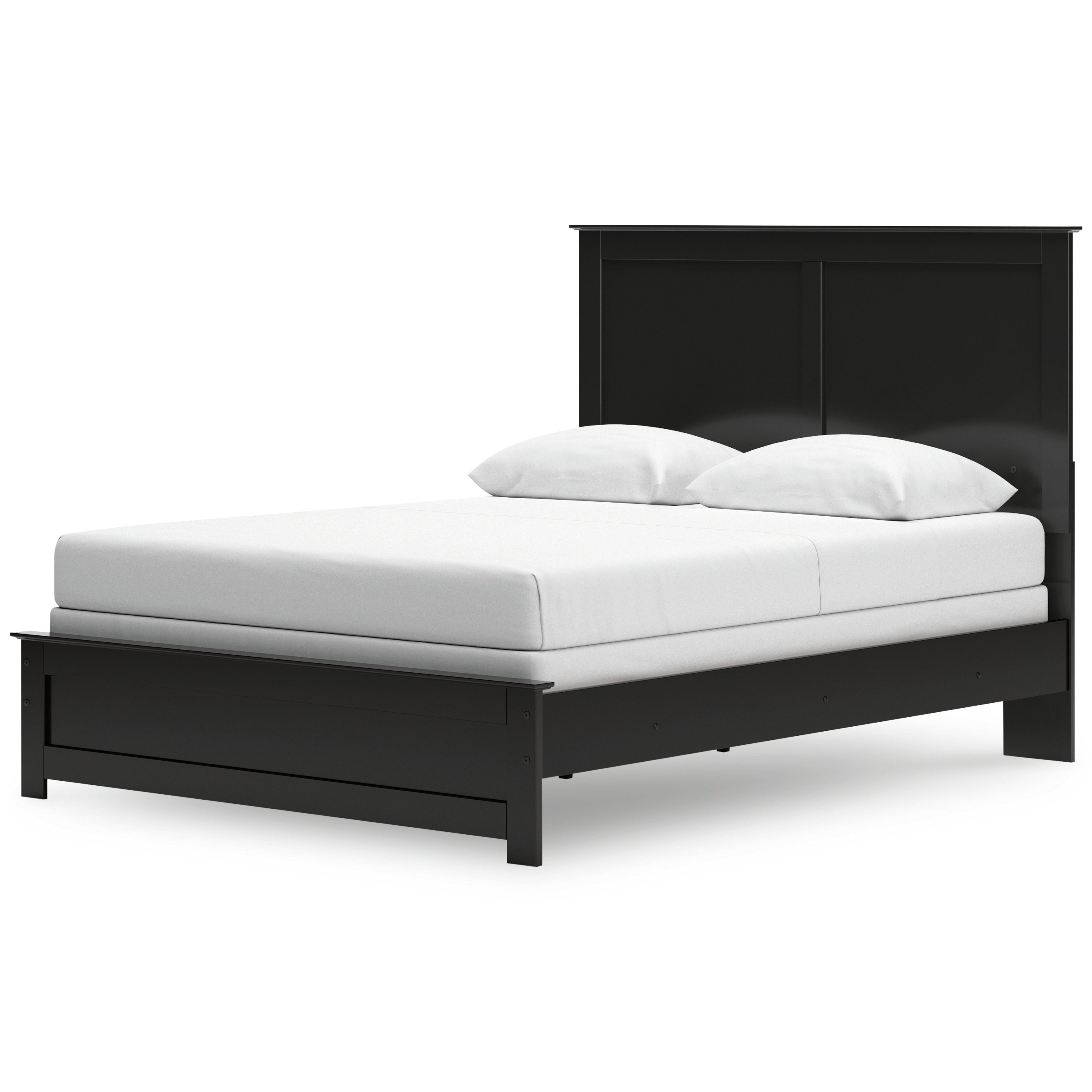 Maribel Queen Panel Bed, Dresser, Mirror and 2 Nightstands, Black