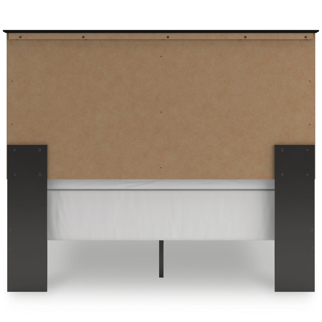 Maribel Black Queen Panel Bed, Chest and Nightstand