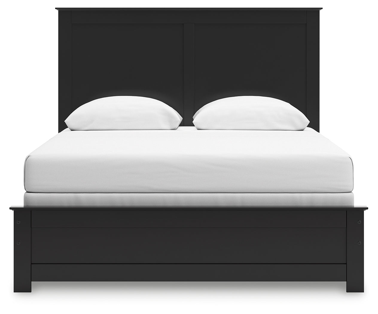 Maribel Black Queen Panel Bed, Dresser and Mirror