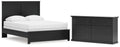 Maribel Black Queen Panel Bed and Dresser