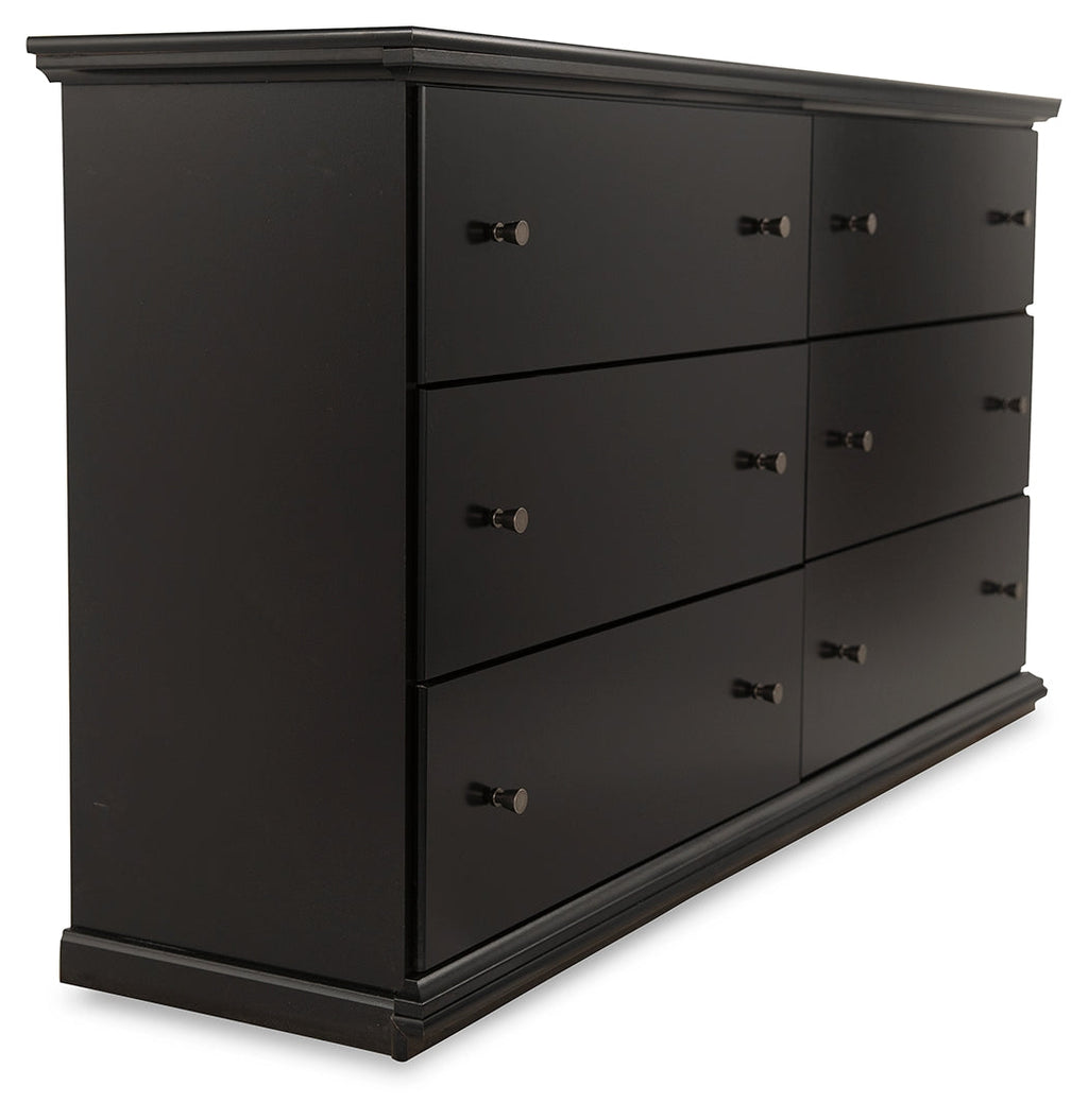 Maribel Black Queen Panel Bed and Dresser