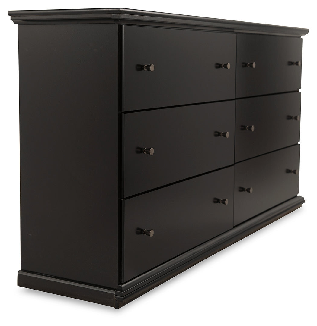 Maribel Black Queen Panel Bed and Dresser