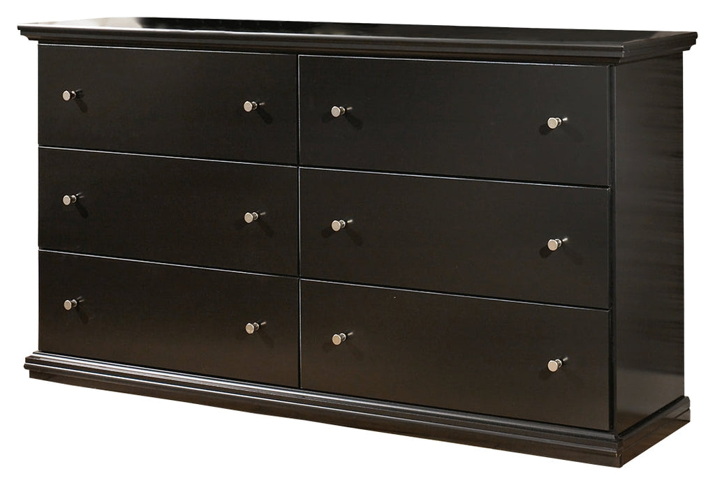 Maribel Black Queen Panel Bed and Dresser