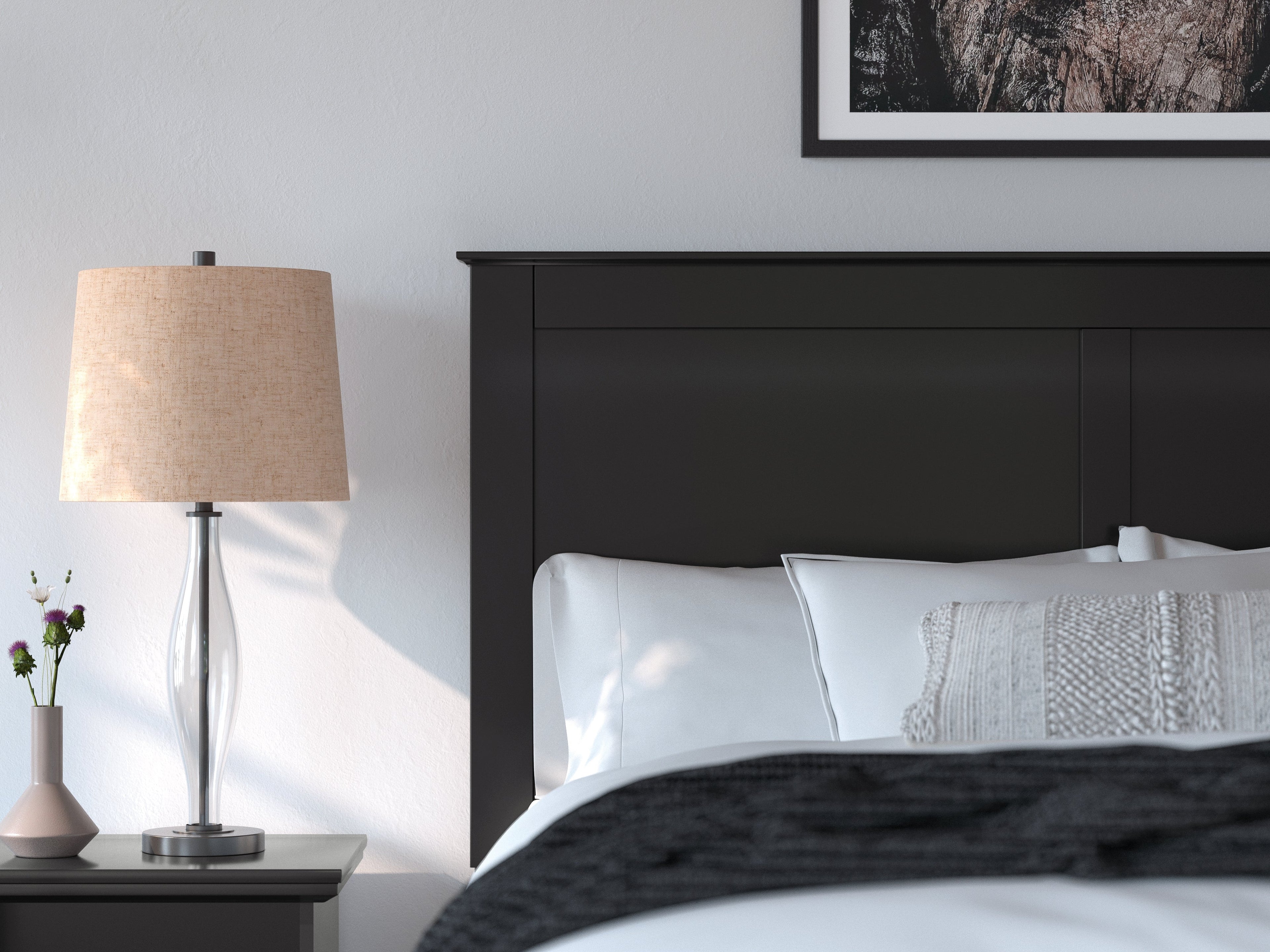 Maribel Black Queen Panel Bed and Dresser