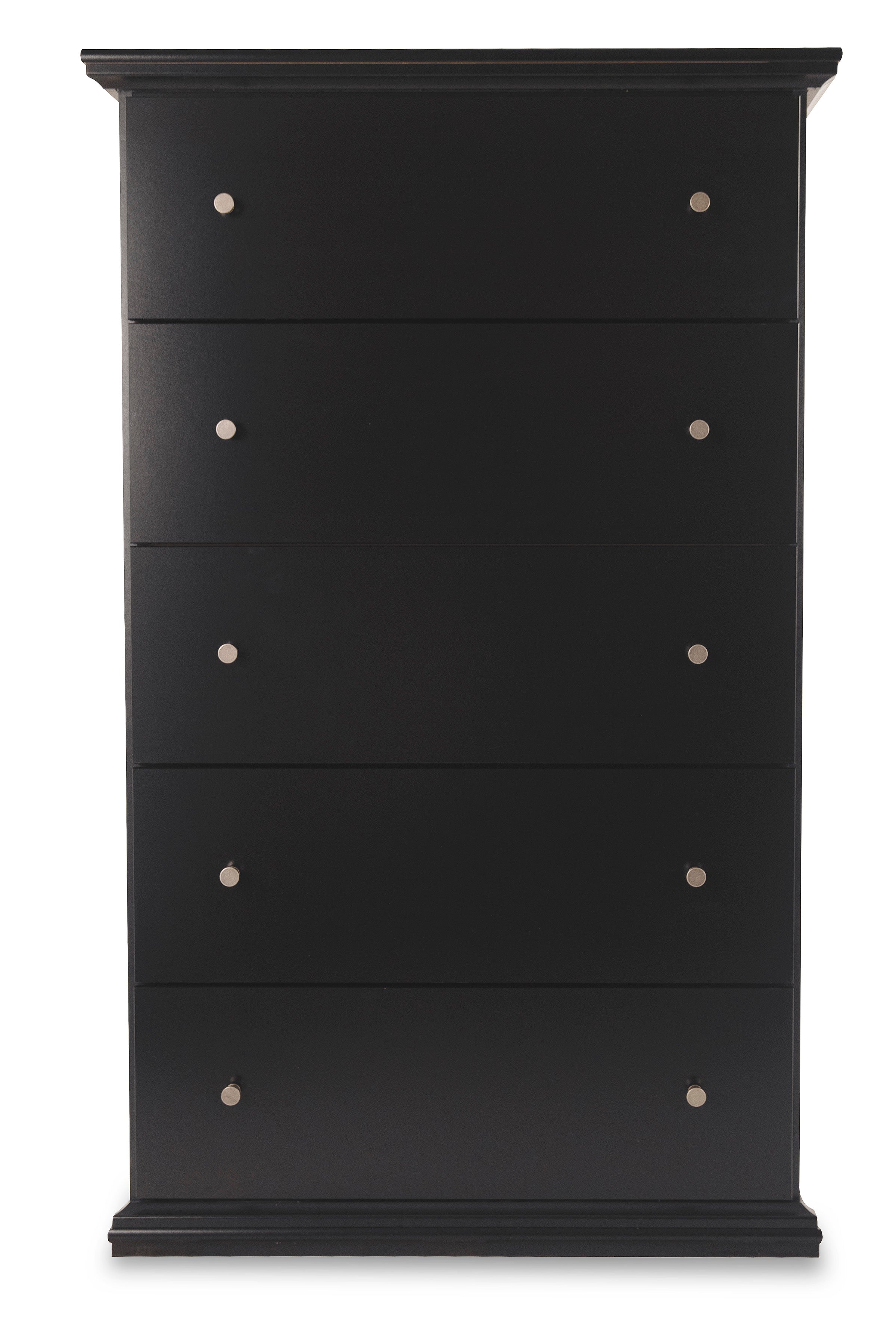Maribel Black Queen Panel Bed, Chest and Nightstand