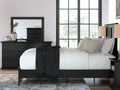 Maribel Twin Panel Bed, Dresser, Mirror and 2 Nightstands, Black