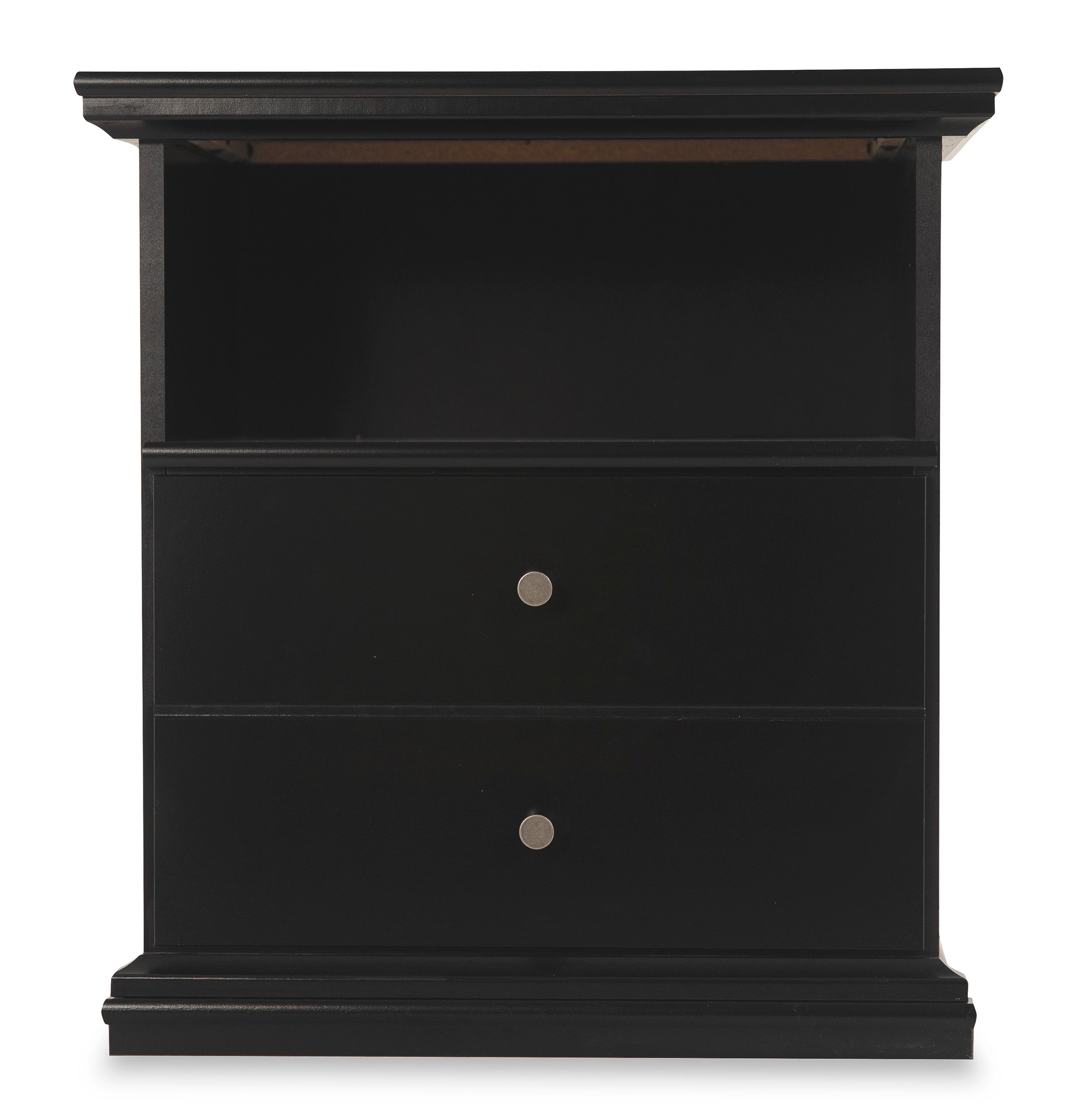 Maribel King Panel Bed, Dresser, Mirror, Chest and Nightstand, Black