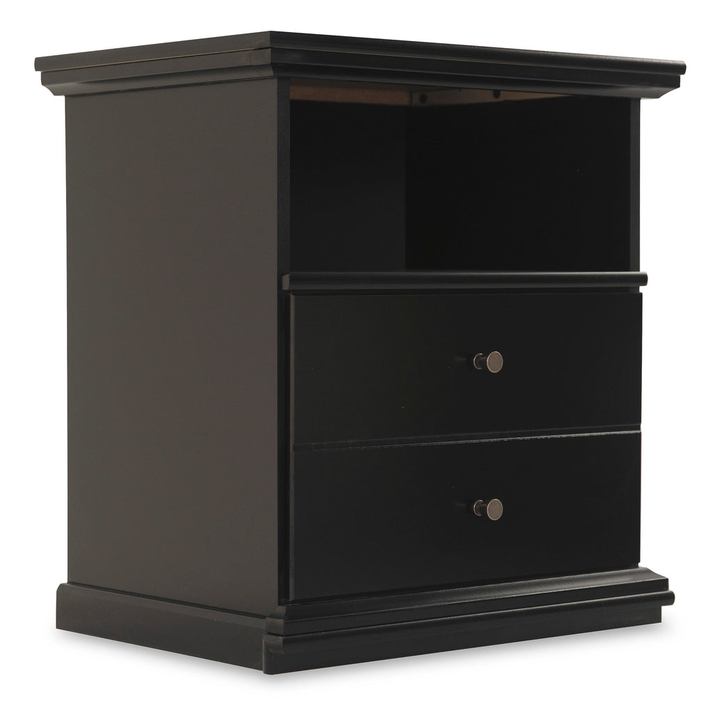 Maribel Full Panel Bed, Dresser, Mirror, Chest and 2 Nightstands, Black