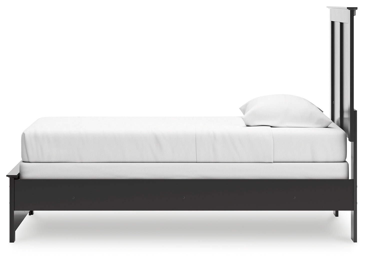 Maribel Black Twin Panel Bed, Dresser and Mirror