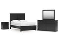 Maribel Full Panel Bed, Dresser, Mirror and Nightstand