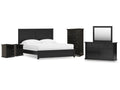 Maribel King Panel Bed, Dresser, Mirror, Chest, and 2 Nightstands