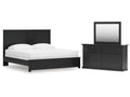 Maribel King Panel Bed with Dresser and Mirror