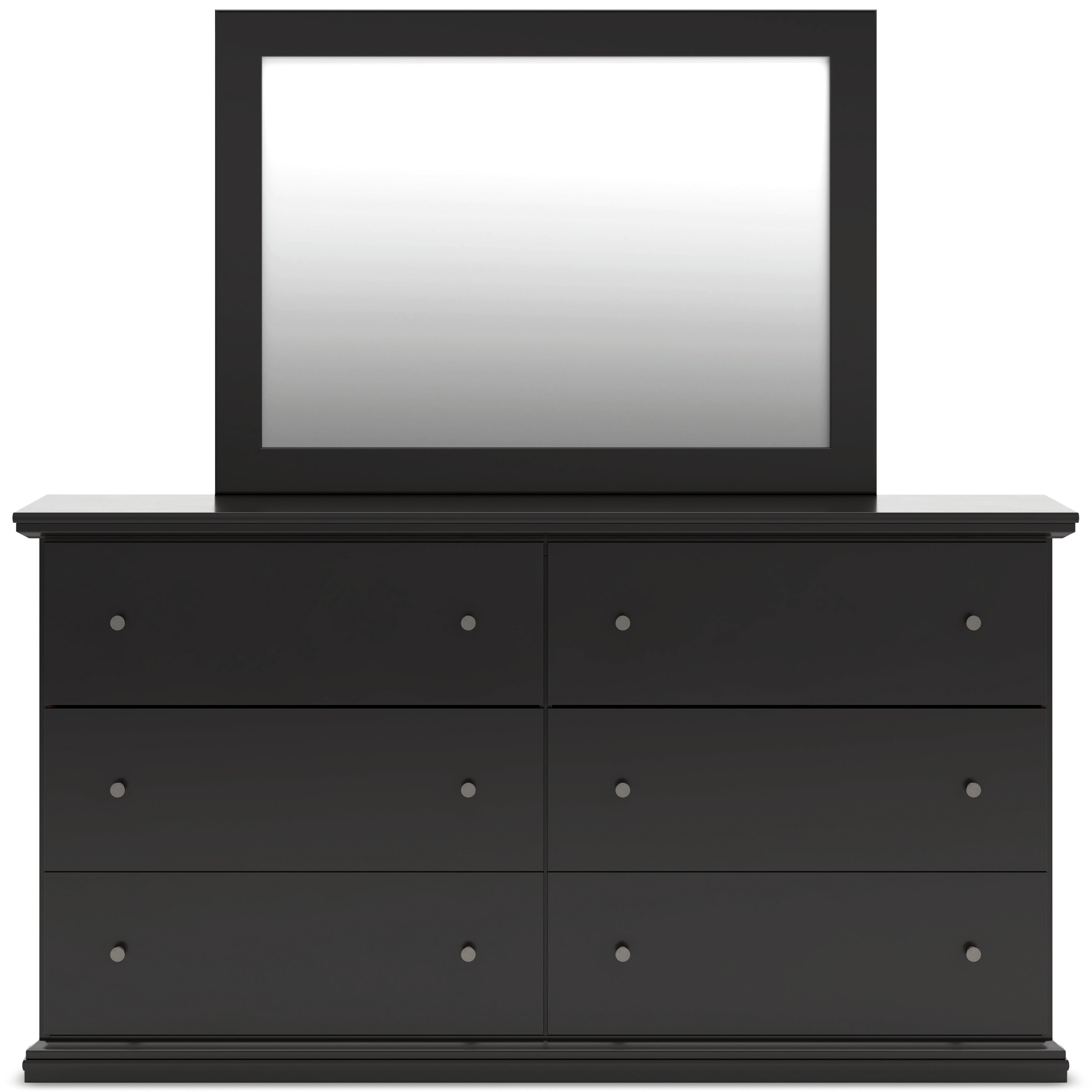 Maribel Full Panel Bed, Dresser, Mirror, Chest and 2 Nightstands, Black